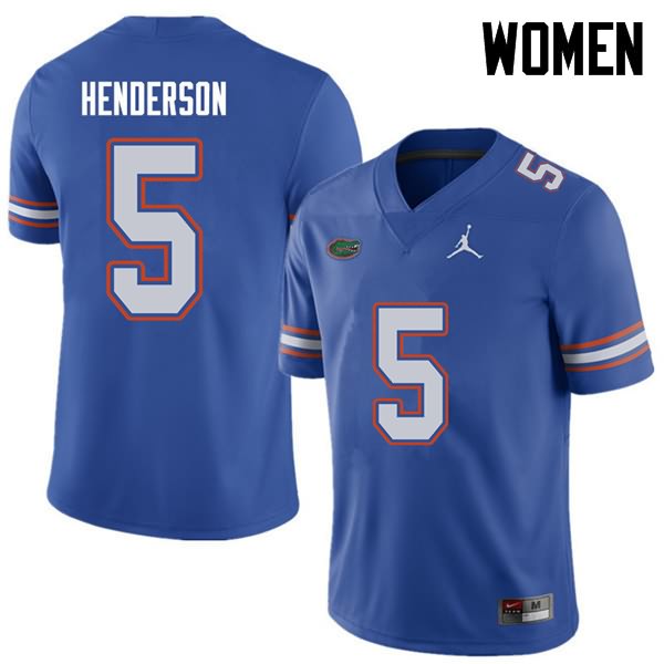 NCAA Florida Gators CJ Henderson Women's #5 Jordan Brand Royal Stitched Authentic College Football Jersey YPL4364UU